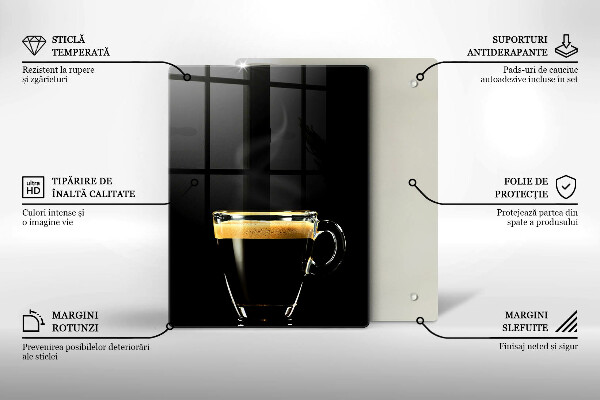 Glass worktop saver A glass of black coffee