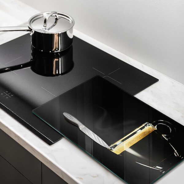 Glass worktop saver A glass of black coffee
