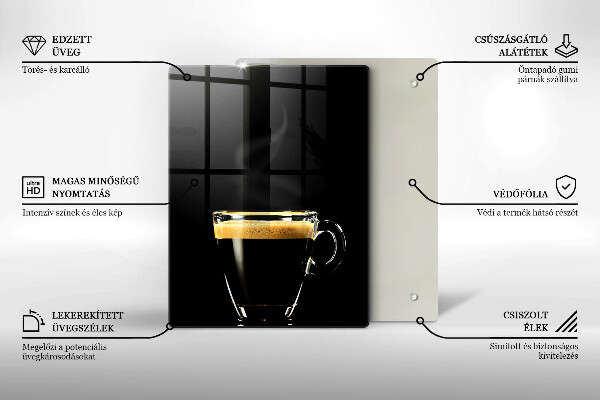 Glass worktop saver A glass of black coffee