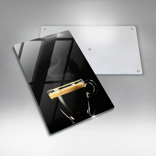 Glass worktop saver A glass of black coffee