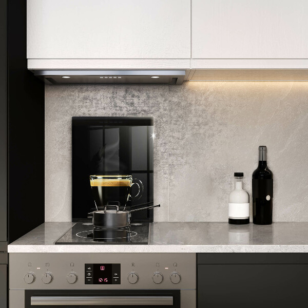 Glass worktop saver A glass of black coffee