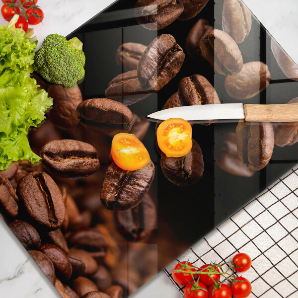 Glass worktop saver Brown coffee beans
