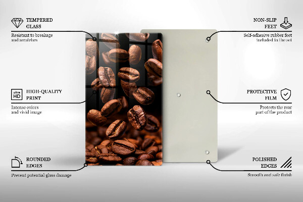 Glass worktop saver Brown coffee beans