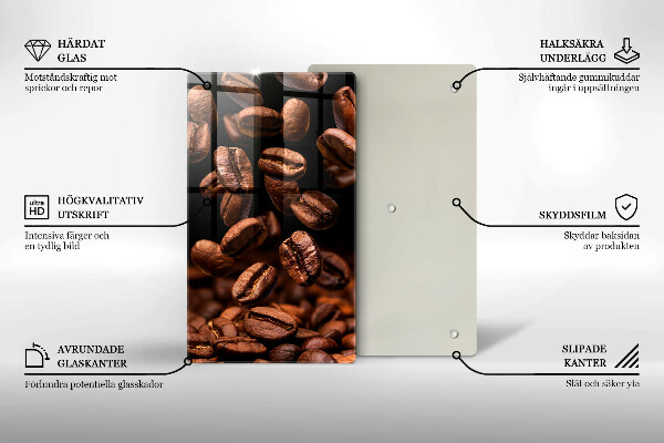 Glass worktop saver Brown coffee beans