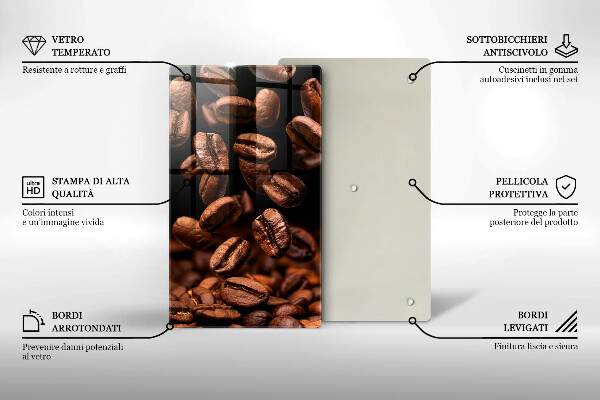 Glass worktop saver Brown coffee beans