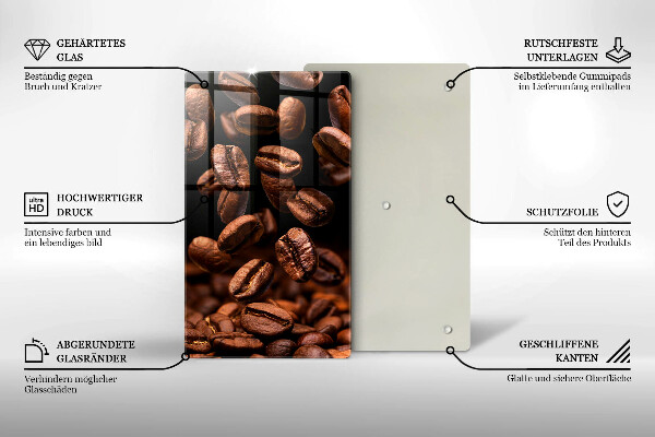 Glass worktop saver Brown coffee beans