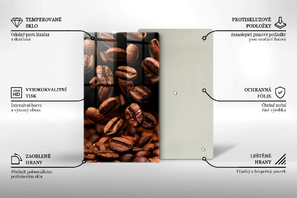 Glass worktop saver Brown coffee beans