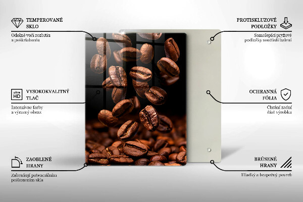 Glass worktop saver Brown coffee beans