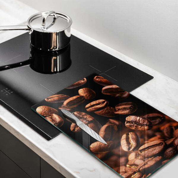 Glass worktop saver Brown coffee beans