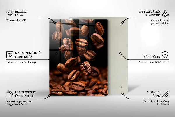 Glass worktop saver Brown coffee beans