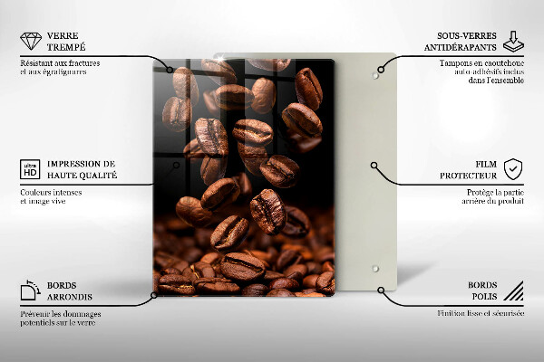Glass worktop saver Brown coffee beans