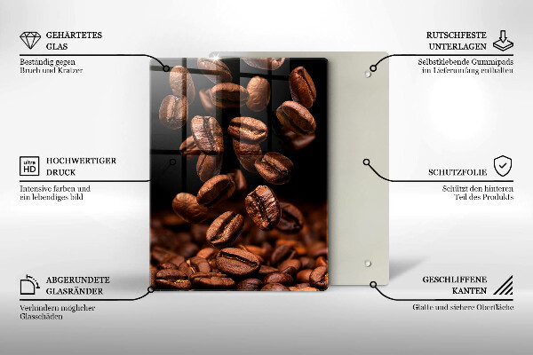 Glass worktop saver Brown coffee beans
