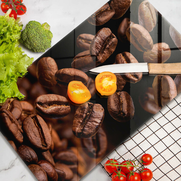 Glass worktop saver Brown coffee beans
