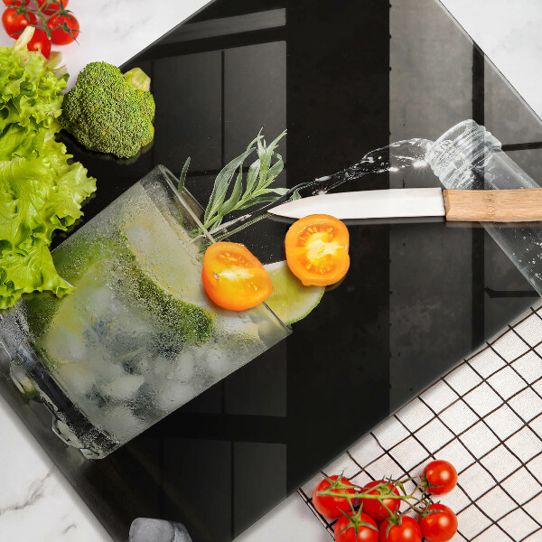 Glass worktop saver A glass of water