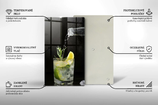 Glass worktop saver A glass of water