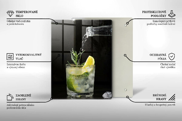 Glass worktop saver A glass of water