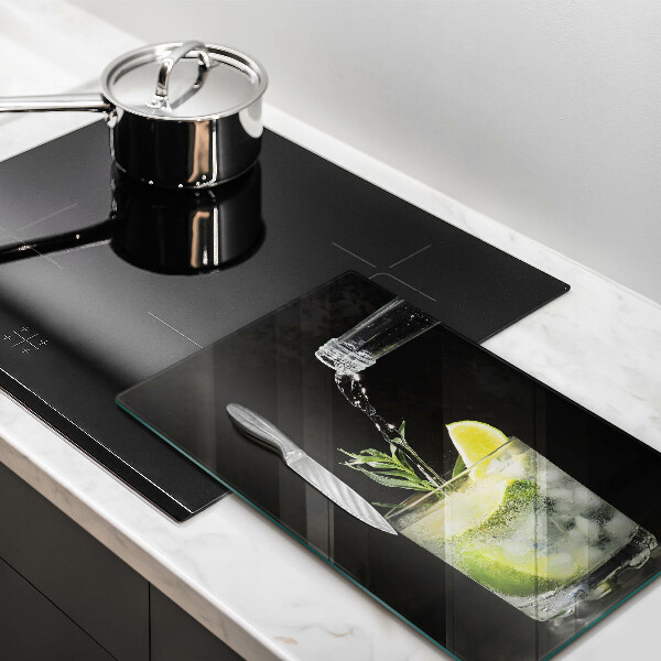 Glass worktop saver A glass of water