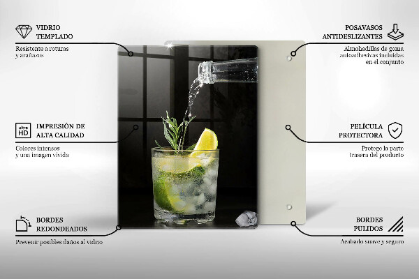 Glass worktop saver A glass of water