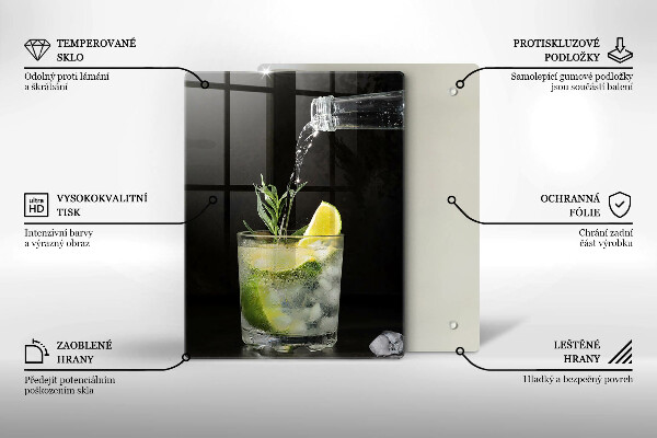 Glass worktop saver A glass of water