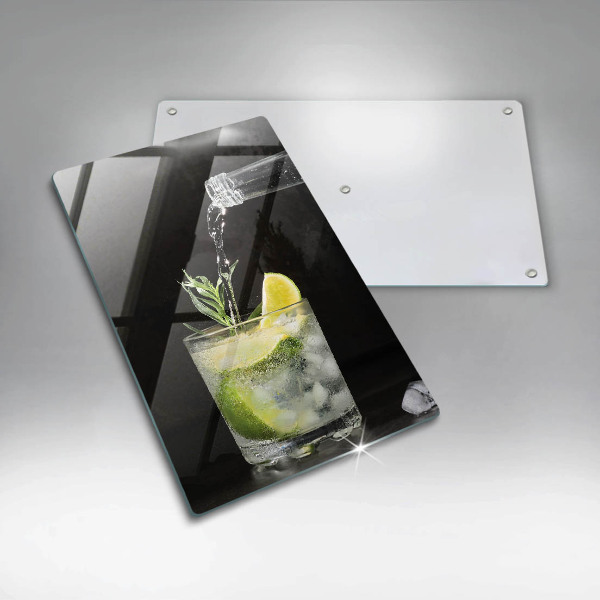 Glass worktop saver A glass of water