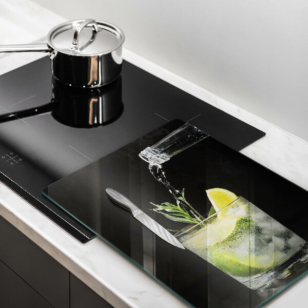 Glass worktop saver A glass of water