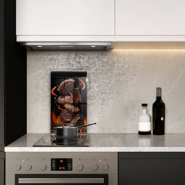 Glass worktop saver Meat on the grill