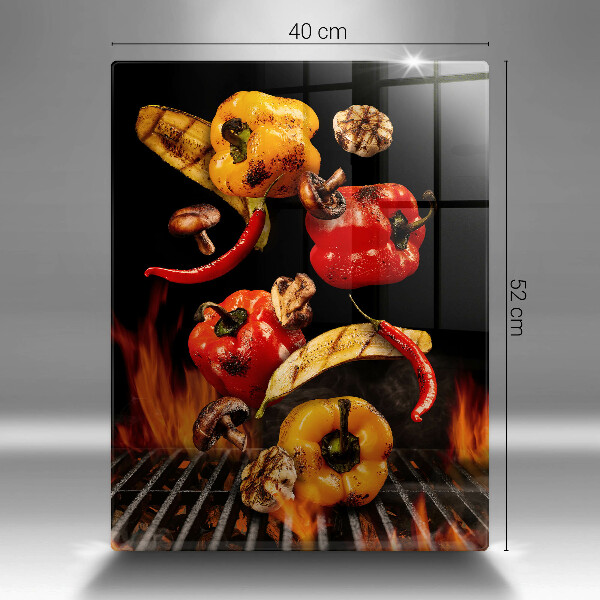 Glass worktop saver Vegetables on the grill