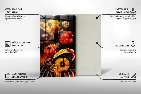 Glass worktop saver Vegetables on the grill