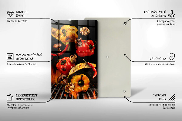 Glass worktop saver Vegetables on the grill