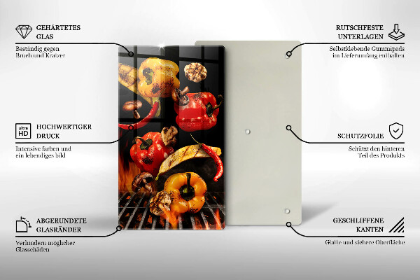 Glass worktop saver Vegetables on the grill