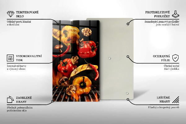 Glass worktop saver Vegetables on the grill