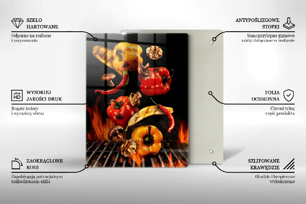 Glass worktop saver Vegetables on the grill