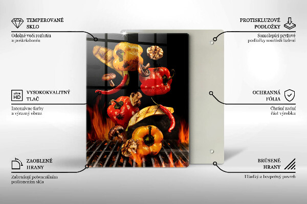 Glass worktop saver Vegetables on the grill