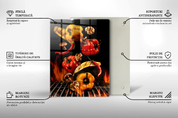 Glass worktop saver Vegetables on the grill