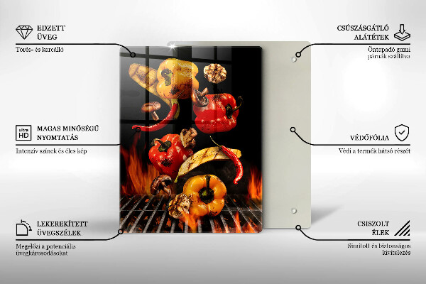 Glass worktop saver Vegetables on the grill