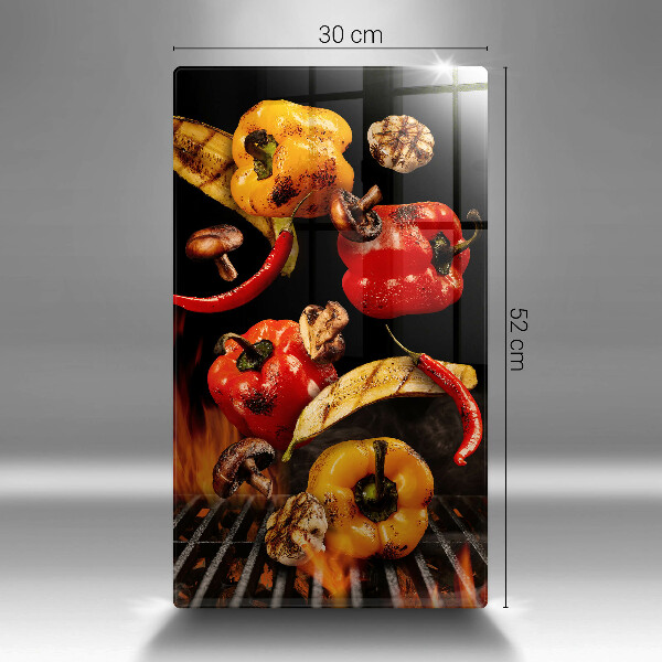 Glass worktop saver Vegetables on the grill