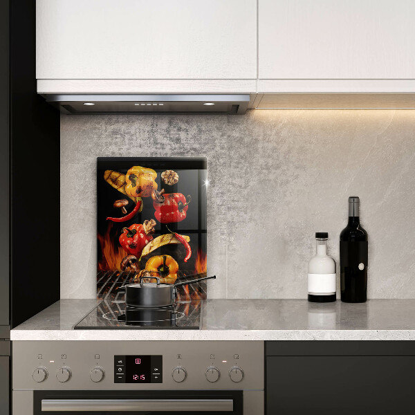 Glass worktop saver Vegetables on the grill