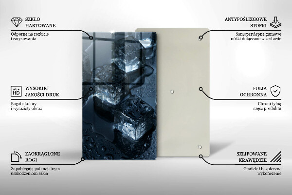 Glass worktop saver Cold ice cubes