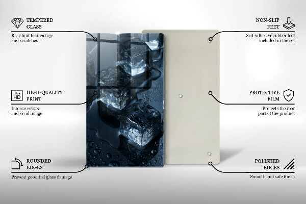 Glass worktop saver Cold ice cubes