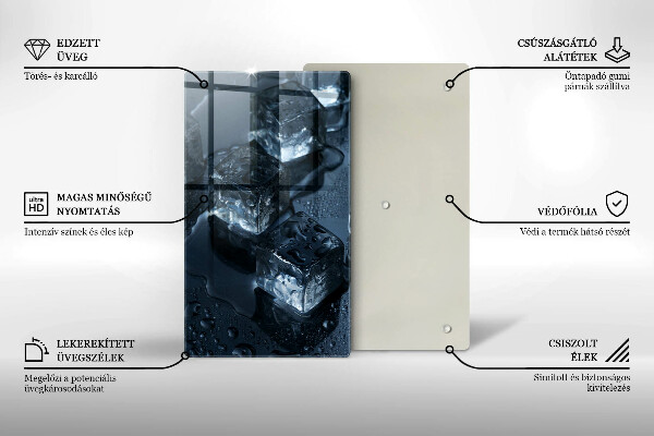 Glass worktop saver Cold ice cubes