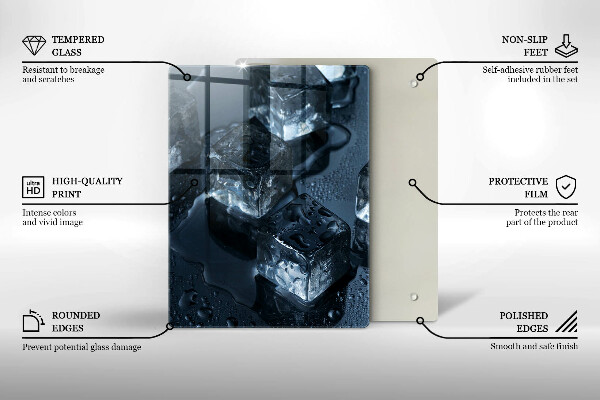 Glass worktop saver Cold ice cubes