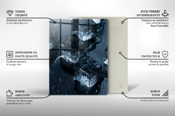 Glass worktop saver Cold ice cubes