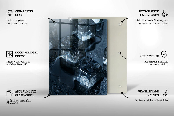 Glass worktop saver Cold ice cubes