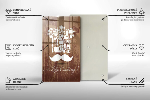 Glass worktop saver Inscription and like cooking