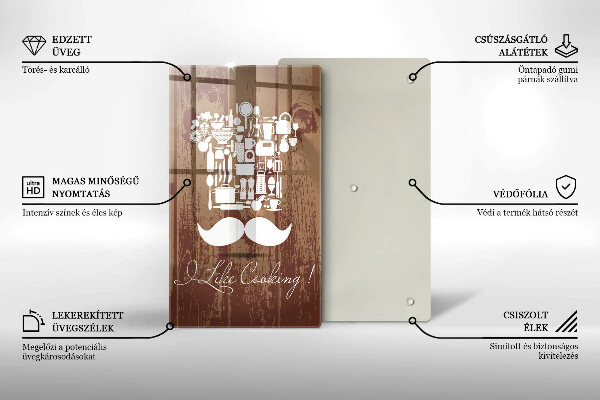 Glass worktop saver Inscription and like cooking