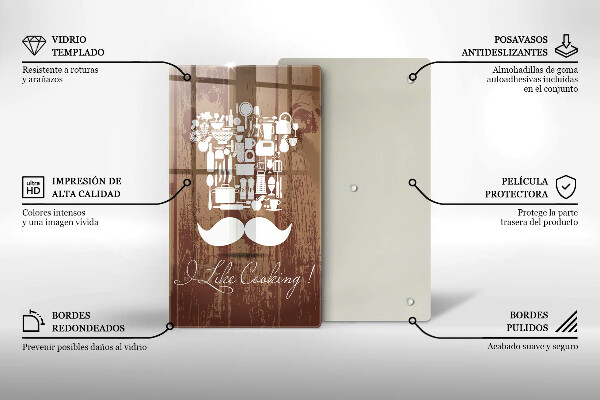 Glass worktop saver Inscription and like cooking