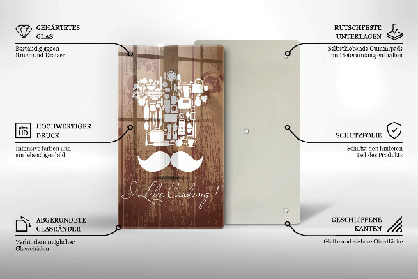 Glass worktop saver Inscription and like cooking