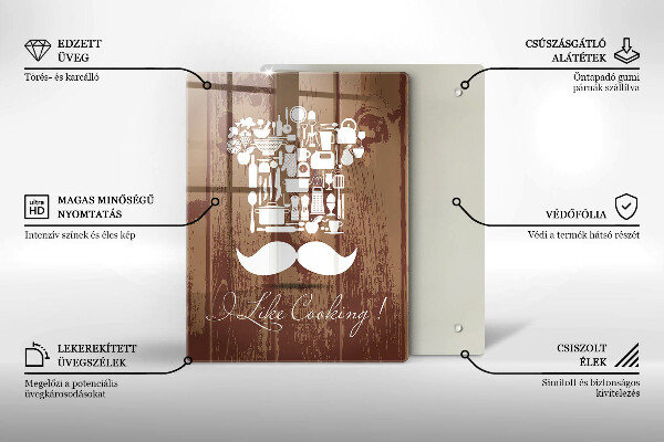 Glass worktop saver Inscription and like cooking