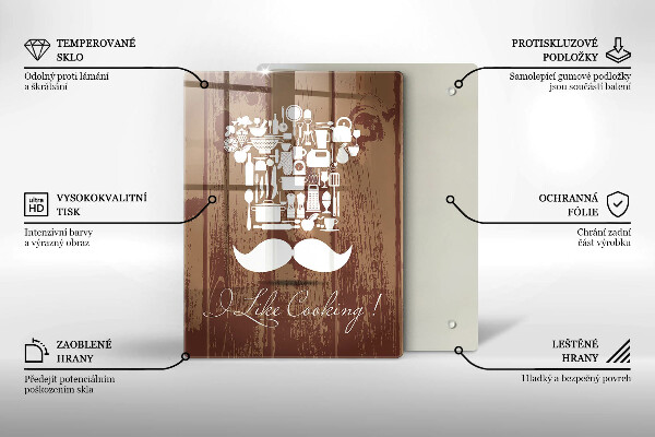 Glass worktop saver Inscription and like cooking