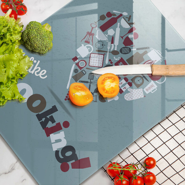 Glass worktop saver Inscription and like cooking